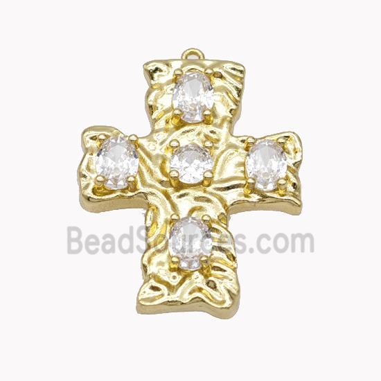 Copper Bead pave zircon, Gold Plated