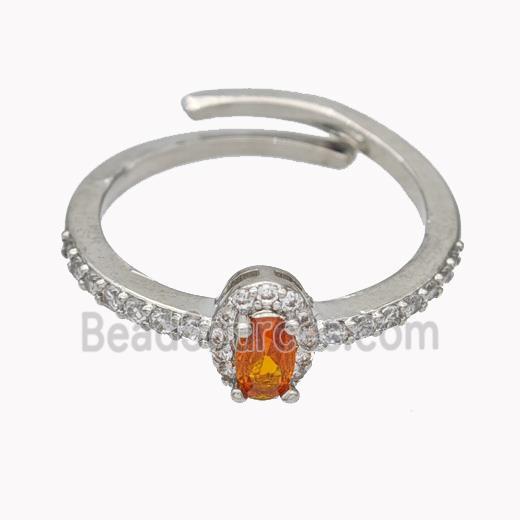 Copper Ring pave zircon, Gold Plated