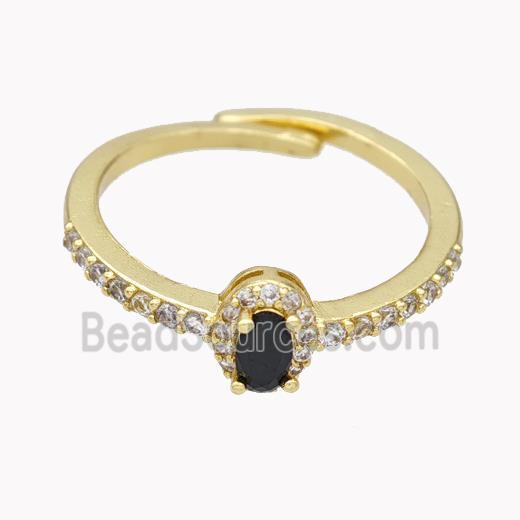 Copper Ring pave zircon, Gold Plated