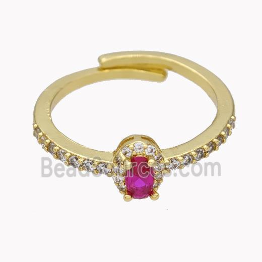 Copper Ring pave zircon, Gold Plated