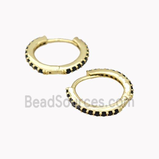 Copper Hoop Earrings Pave Zirconia Gold Plated