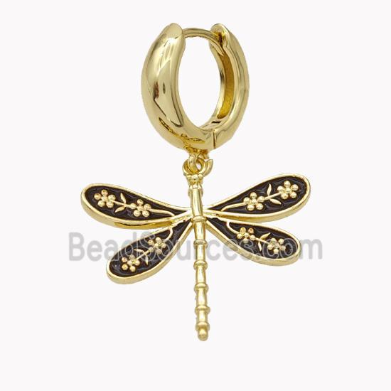 Enamel Copper earring, Gold Plated