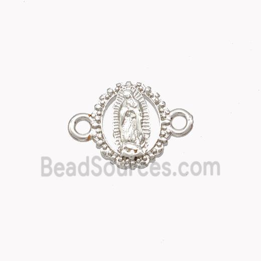 Virgin Mary Charms Copper Connector Platinum Plated