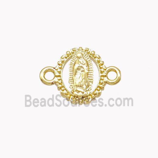 Virgin Mary Charms Copper Connector Gold Plated