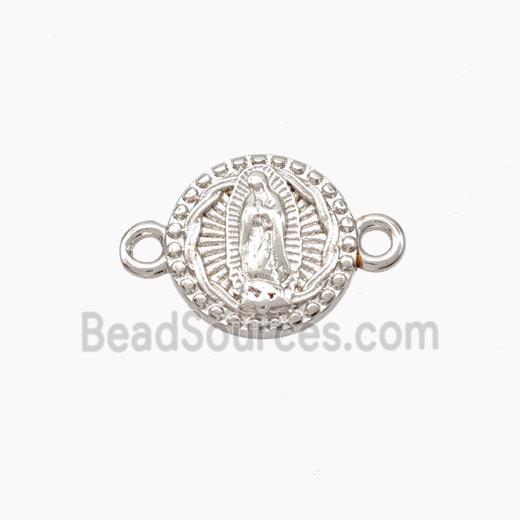 Virgin Mary Charms Copper Connector Platinum Plated