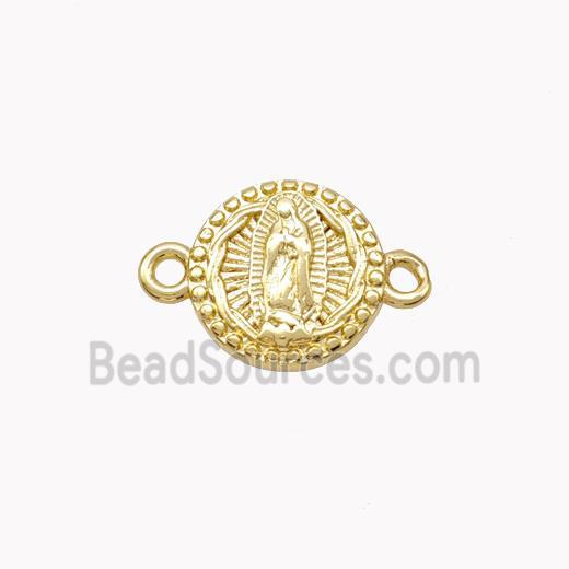 Virgin Mary Charms Copper Connector Gold Plated