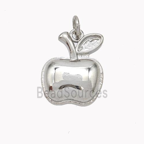 Copper Apple Pendant Platinum Plated