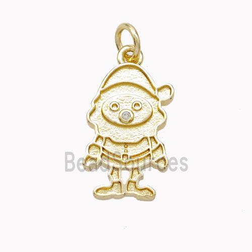 Christmas Gingerbread Man Charms Copper Pendant Gold Plated