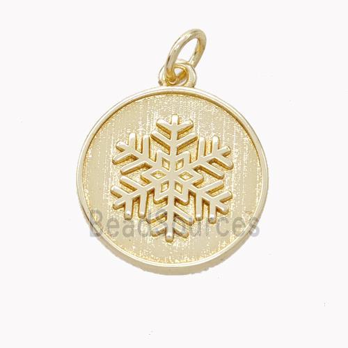 Copper Snowflake Pendant Gold Plated