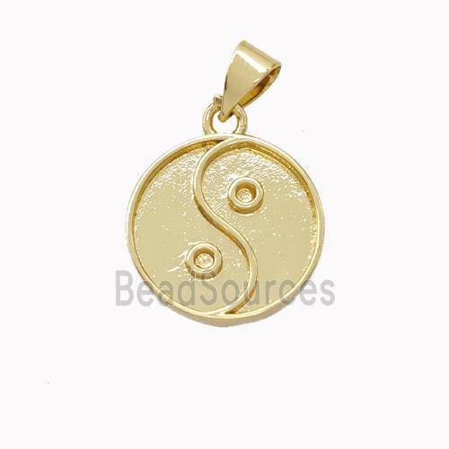 Copper Taichi Pendant Yinyang Gold Plated