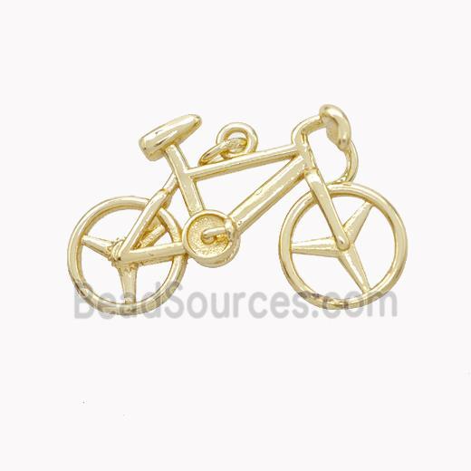 Bicycle Charms Copper Pendant Gold Plated