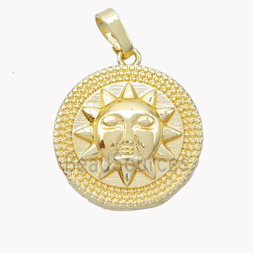 Copper Sun Pendant Gold Plated