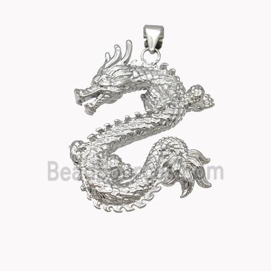 Copper Dragon Pendant Loong Platinum Plated