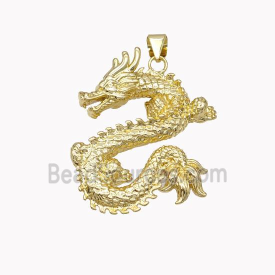 Copper Dragon Pendant Loong Gold Plated