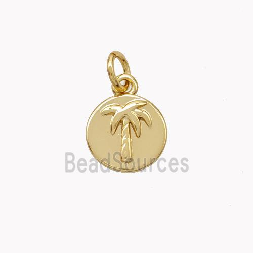 Copper Coconut-Tree Pendant Gold Plated