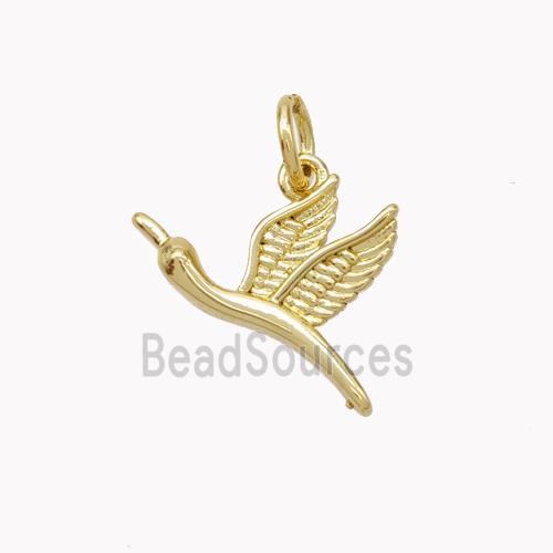 Copper Goose Pendant Birds Gold Plated