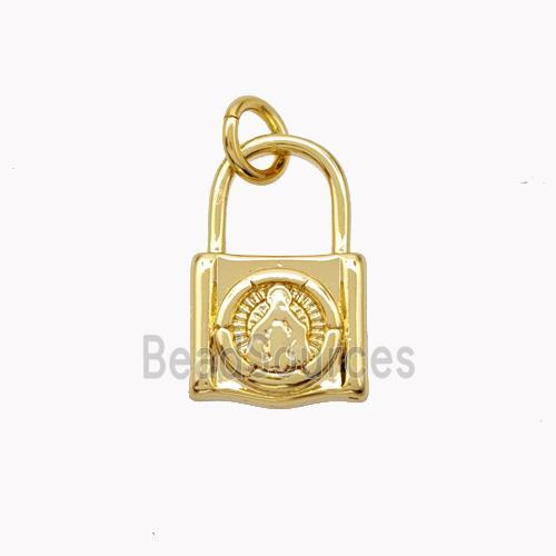 Copper Lock Pendant Gold Plated