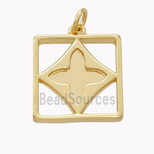 Copper Square Pendant Gold Plated