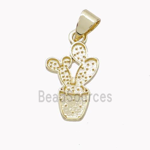 Copper Cactus Pendant Gold Plated