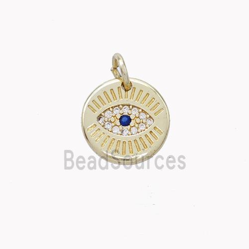 Copper Eye Pendant Pave Zirconia Gold Plated