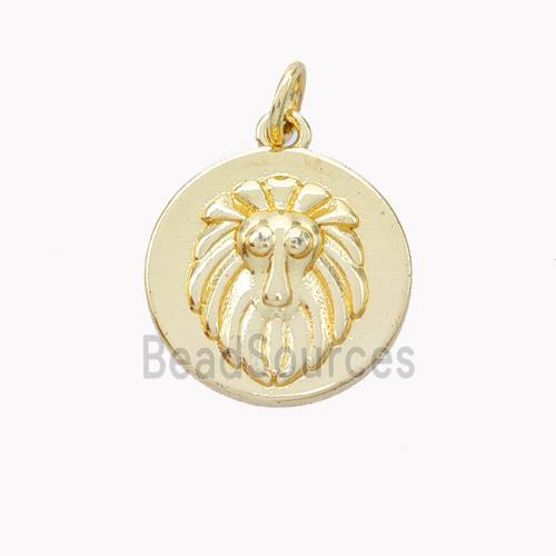 Copper Lion Pendant Gold Plated