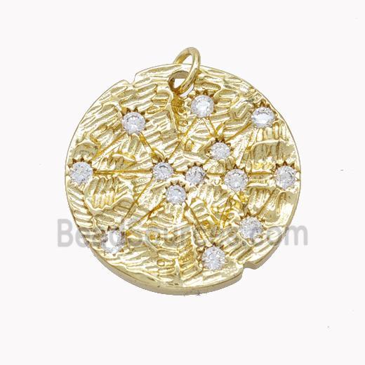 Copper Starmaps Charms Pendant Pave Zirconia Gold Plated