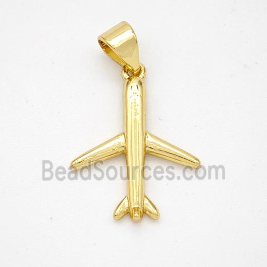 Copper Airplane Pendant Gold Plated