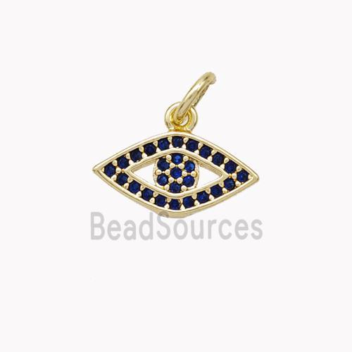 Copper Eye Pendant Micropave Zirconia Gold Plated