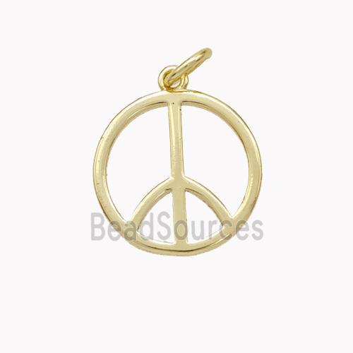 Copper Peace Sign Pendant Gold Plated