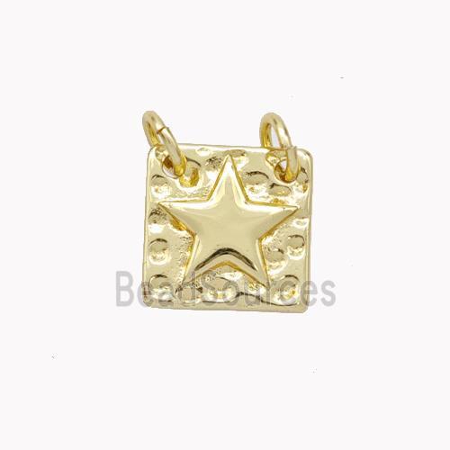 Copper Star Pendant Square Gold Plated