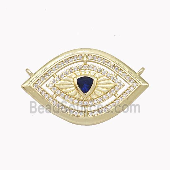 Copper Eye Pendant Pave Zirconia 2loops Gold Plated