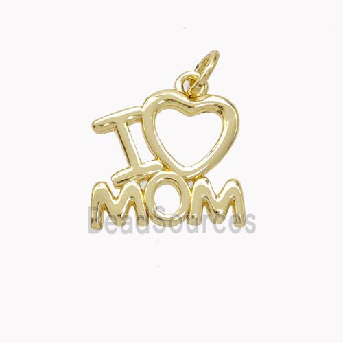 Copper Pendant I LOVE MOM Gold Plated