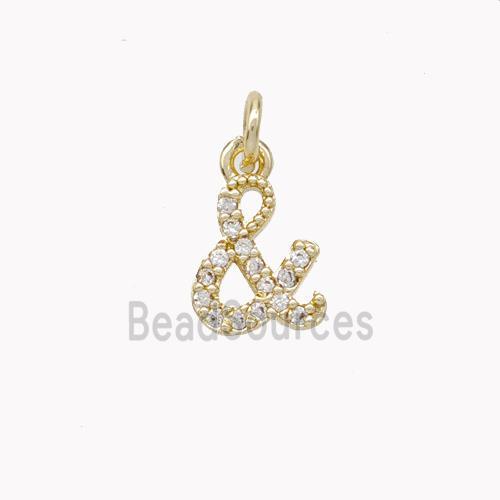 Copper And Signs Pendant Pave Zirconia Gold Plated