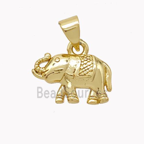 Copper Elephant Pendant Gold Plated