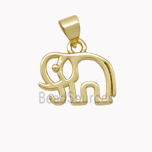 Copper Elephant Pendant Gold Plated