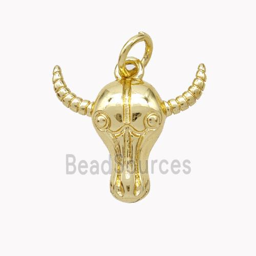 Copper Bullhead Pendant Gold Plated