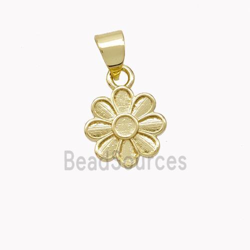 Copper Flower Pendant Gold Plated