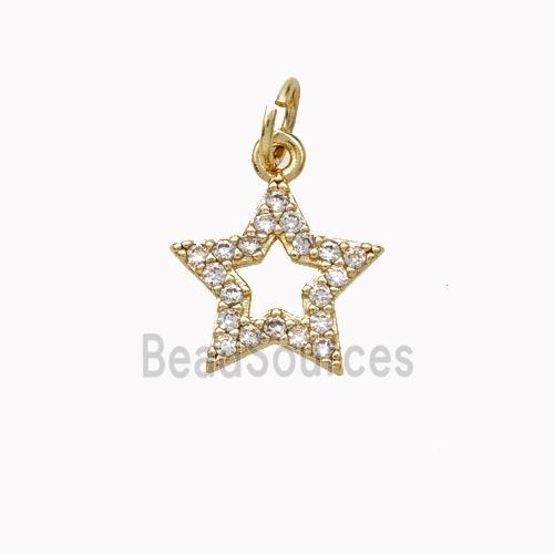 Copper Star Pendant Pave Zirconia Gold Plated