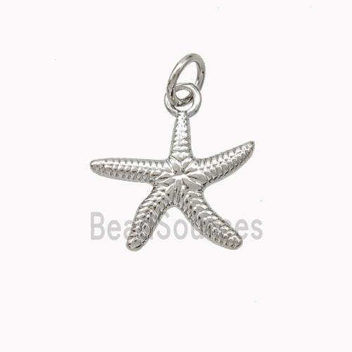 Copper Starfish Pendant Platinum Plated