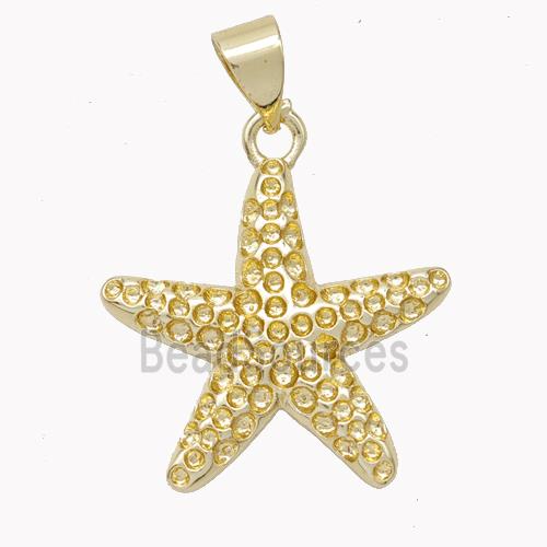 Copper Starfish Pendant Gold Plated