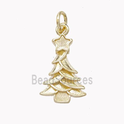 Christmas Tree Copper Pendant Gold Plated