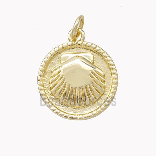 Copper Scallop Shell Pendant Gold Plated