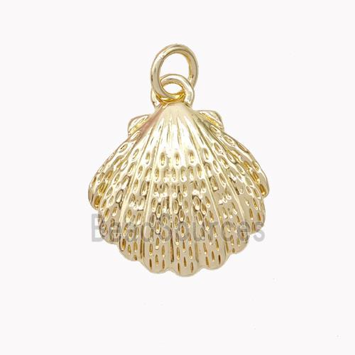 Copper Scallop Shell Pendant Gold Plated