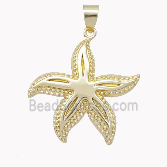 Copper Starfish Pendant Gold Plated