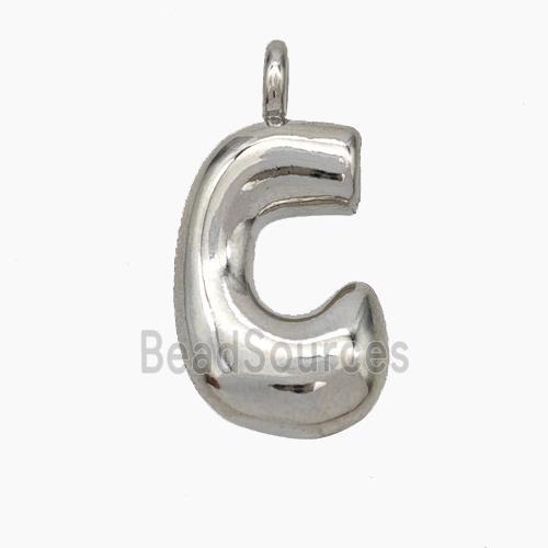 Copper Letter Pendant, Platinum Plated