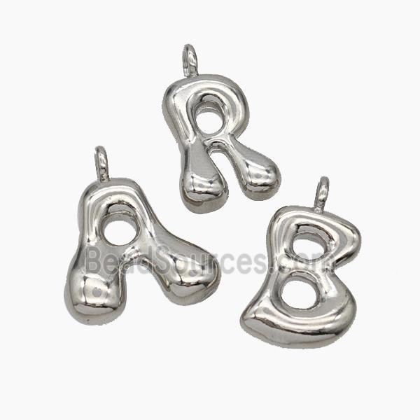 Copper Letter Pendant, Platinum Plated