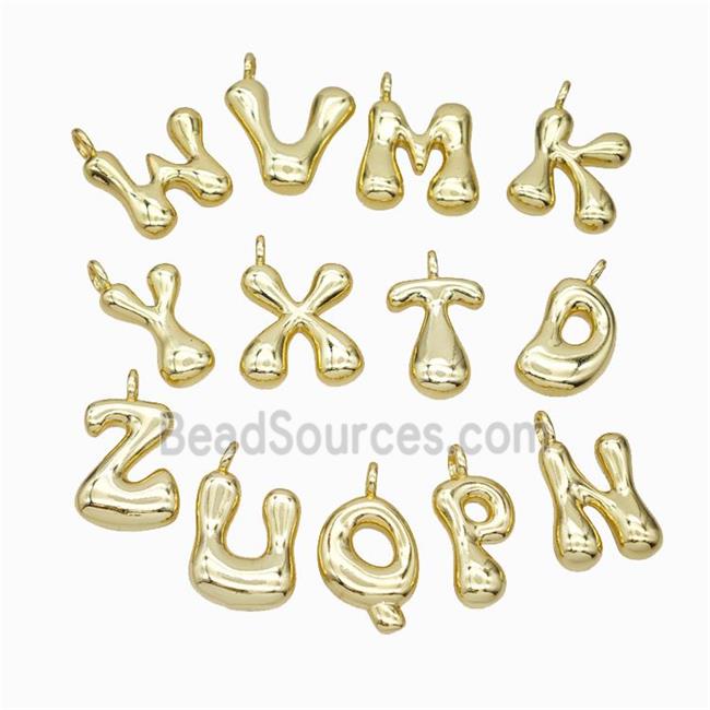 Copper Letter Pendant, Gold Plated