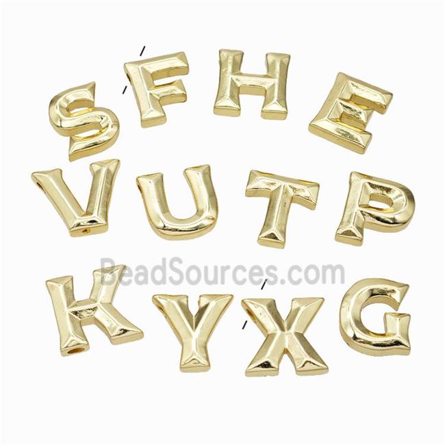 Copper Letter Pendant, Gold Plated