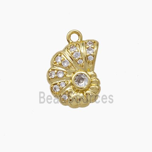 Copper Pendant pave zircon, gold plated