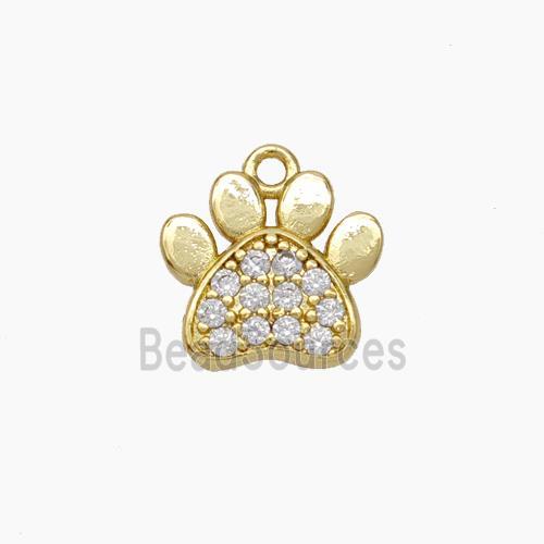 Copper Pendant pave zircon, gold plated